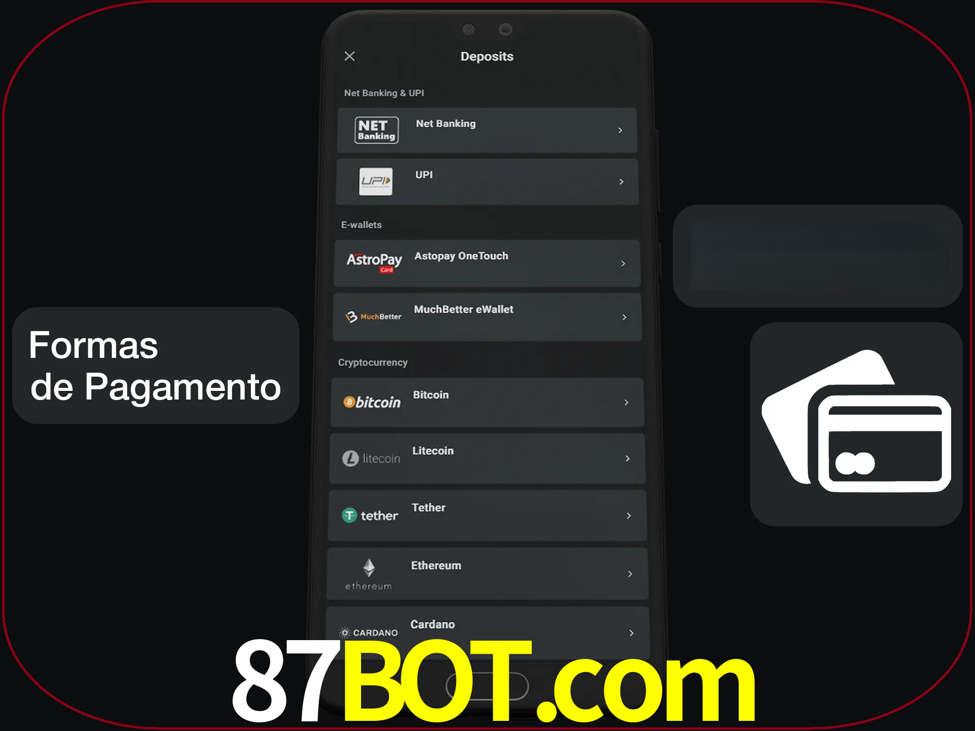 Escolha a forma de pagamento de sua preferência.