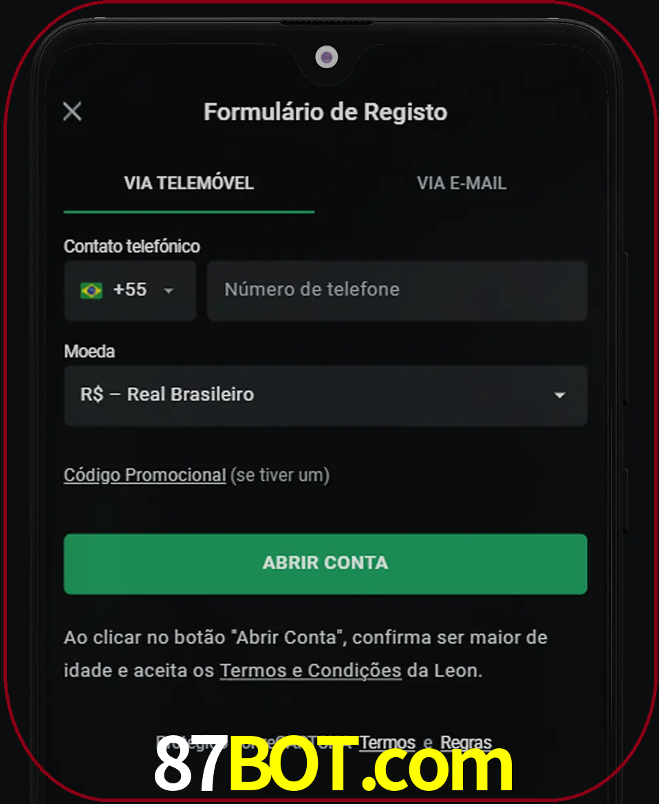Abra o aplicativo e inicie o processo de registro.