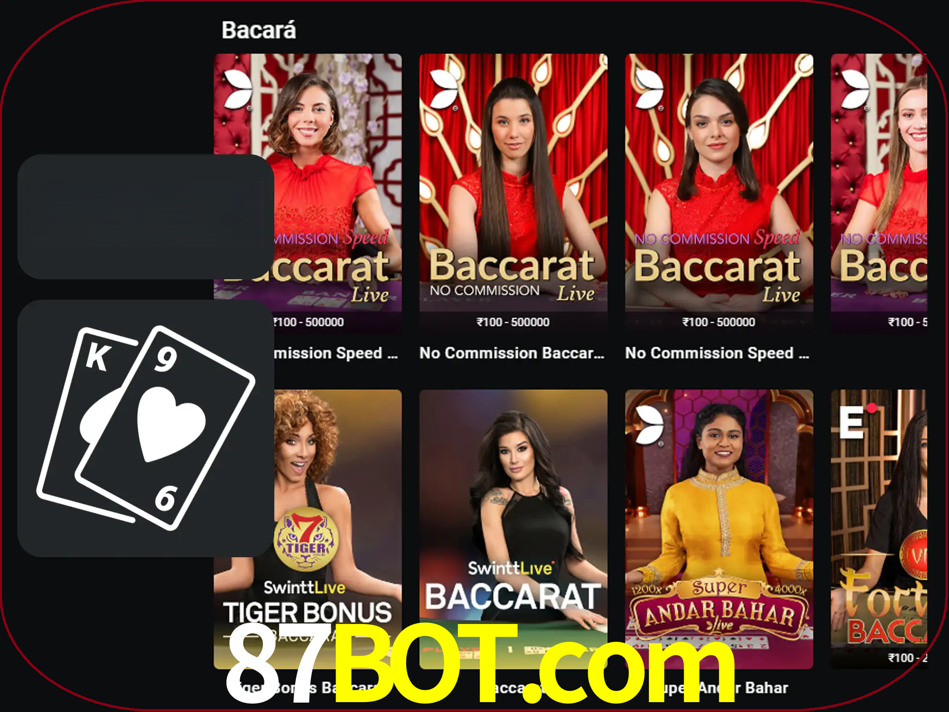 Ganhe muito dinheiro jogando jogos de bacará.