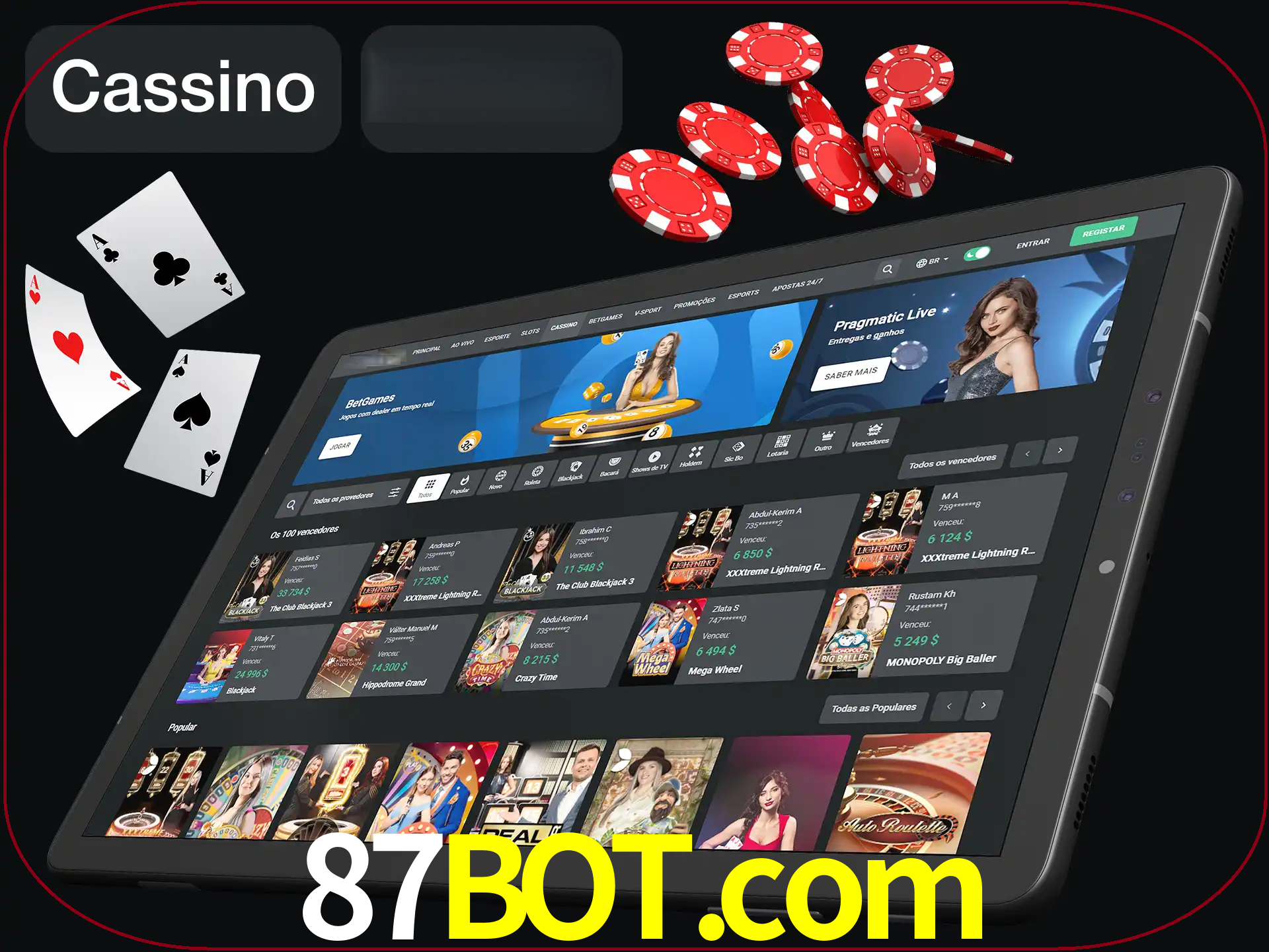 Jogue vários jogos de cassino em nosso cassino.