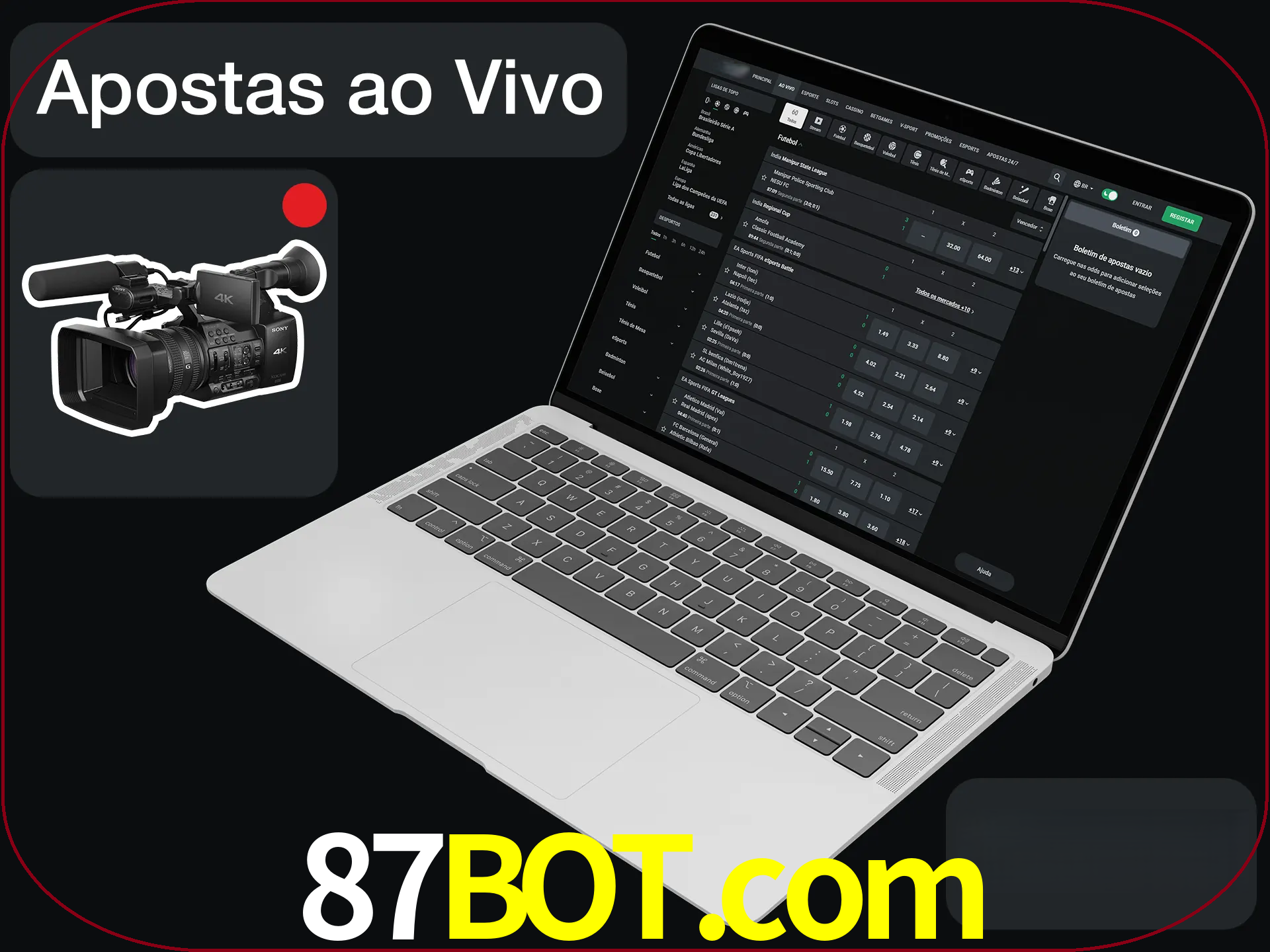 Aposte em formato ao vivo em nosso site.