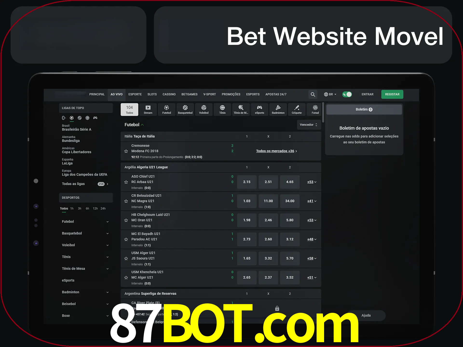 Use nosso website em qualquer dispositivo.